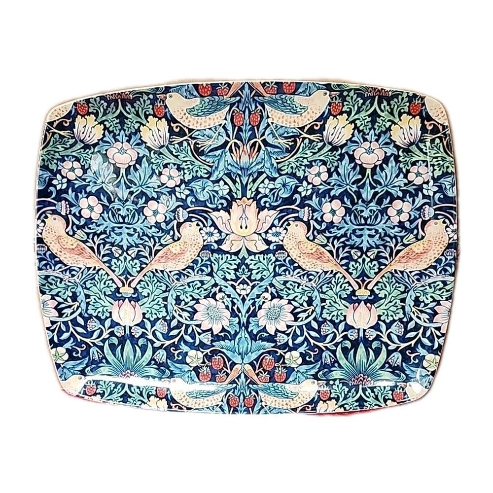 Spode Morris & Co Strawberry Thief Sandwich Dessert Serving Ceramic Serving Tray - Picture 5 of 7